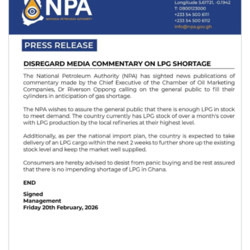 The National Petroleum Authority is urging the general public to disregard media commentary on anticipated gas shortage.